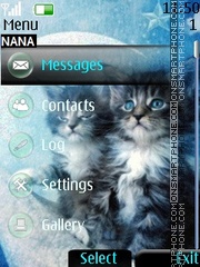 Cute Cat Clock tema screenshot