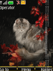 Cat autumn animated theme screenshot