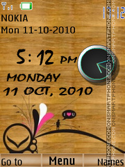 Wooden Dual Clock tema screenshot