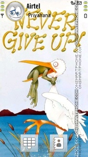 Never Give Up es el tema de pantalla