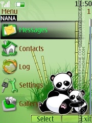 Cute Panda Clock tema screenshot