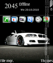 White Bmw m3 es el tema de pantalla