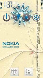 Nokia Blue Floral es el tema de pantalla