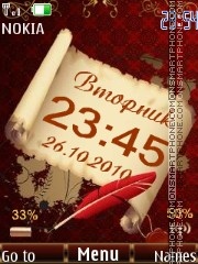 Clock red indicators tema screenshot