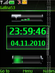 Clock $ indicators green tema screenshot