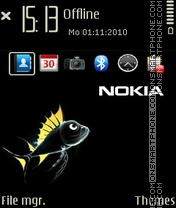 Nokia black fish tema screenshot