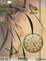 Butterfly Clock 03 tema screenshot