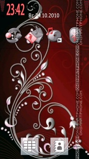 Red Floral theme screenshot