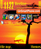 Red Sunset tema screenshot