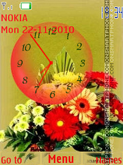 Colorfull Bouquet Clock theme screenshot