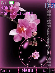 Orchids clock tema screenshot