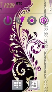 Скриншот темы Purple Floral