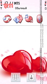 Red Hearts 04 tema screenshot