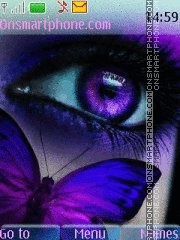 Purple eye and butterfly tema screenshot
