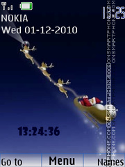 Santa with clock theme screenshot