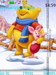 Скриншот темы Christmas Pooh Bear