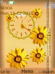 Floral clock theme screenshot