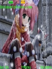 Anime Snow Sad theme screenshot