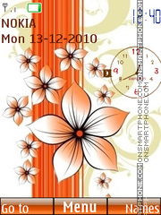 Orange flowers tema screenshot