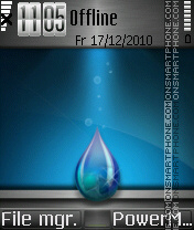 Water Drop tema screenshot