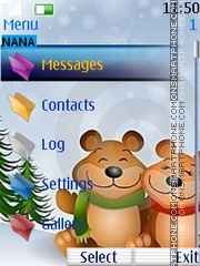 Snow Teddy Clock theme screenshot