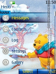 Winter Pooh Clock tema screenshot