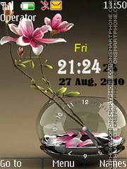 Скриншот темы S flower dual clock