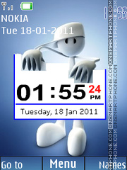 Digital Blue Clock Theme-Screenshot