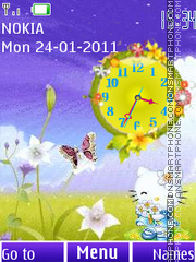 Clock kitty animated tema screenshot