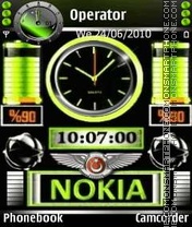 Green Swf Battery tema screenshot