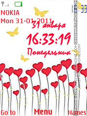 Hearts and Butterflies tema screenshot