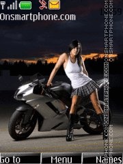 Girl And Bike 01 tema screenshot