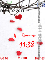 Скриншот темы Hearts and Clock