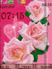 Pink roses anim swf theme screenshot