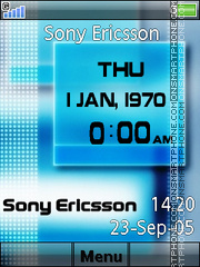 Sony Ericsson Clock tema screenshot