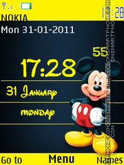 Cute Mickey Clock tema screenshot