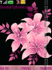 Pink flowers theme screenshot