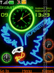 Neon clock theme screenshot