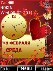 Скриншот темы Love Dual Clock 02