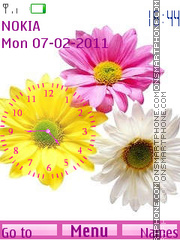 Скриншот темы Flowers Clock 01