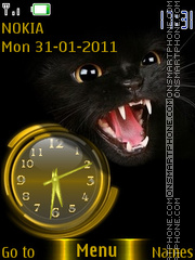 Black Cat Clock theme screenshot