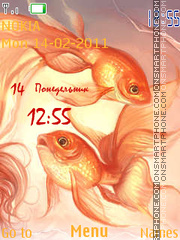 Animated Golden Fish tema screenshot