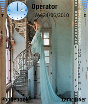 Girl with blue dress theme screenshot