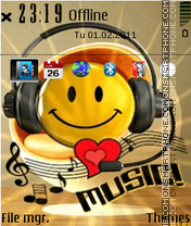 Скриншот темы Smiley Love Music