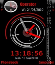 Скриншот темы Red Clock