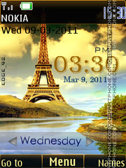 Eiffel Tower Clock tema screenshot