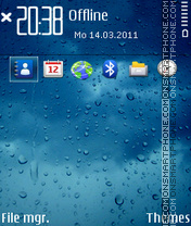 Blue Rain tema screenshot