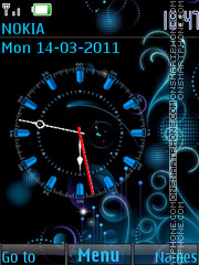 Analog Blue Clock theme screenshot