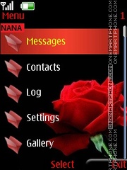 Red Rose Clock tema screenshot