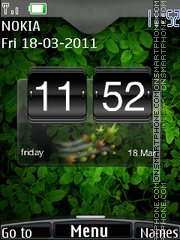 Htc Green Clock 01 theme screenshot